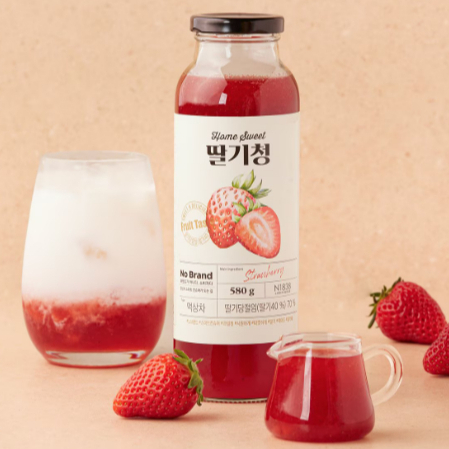 Syrup Sườn Xám Dâu Thật Hàn Quốc 580g | Không có thương hiệu Xi-rô trái cây cho đồ uống & món tráng 