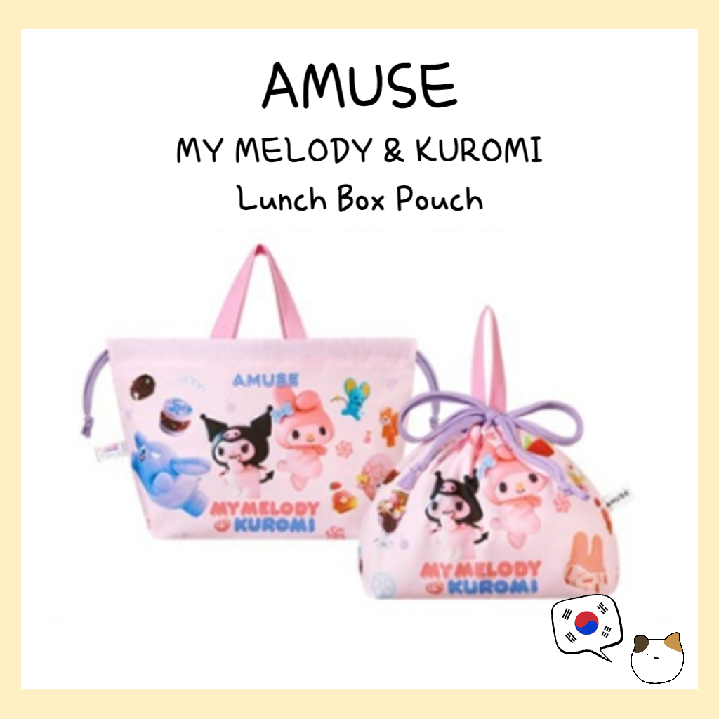 AMUSE MY MELODY & KUROMI Túi đựng hộp cơm trưa - vận chuyển từ hàn quốc