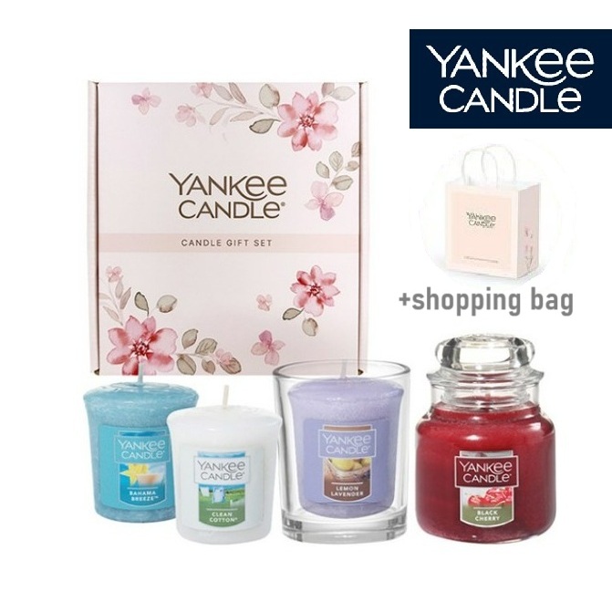 YANKEE CANDLE [Nến Yankee] 1 nến lọ nhỏ + Bộ quà tặng 3 nến mã