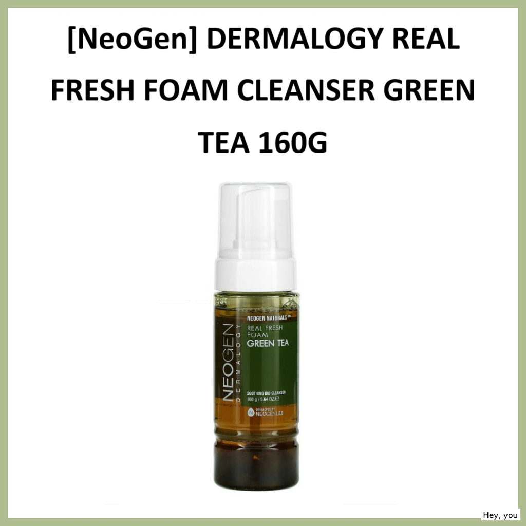 [NeoGen] DERMALOGY REAL FRESH FOAM CLEANSER GREEN TEA 160g / Lá trà xanh thật & Sữa rửa dịu nhẹ nhàn