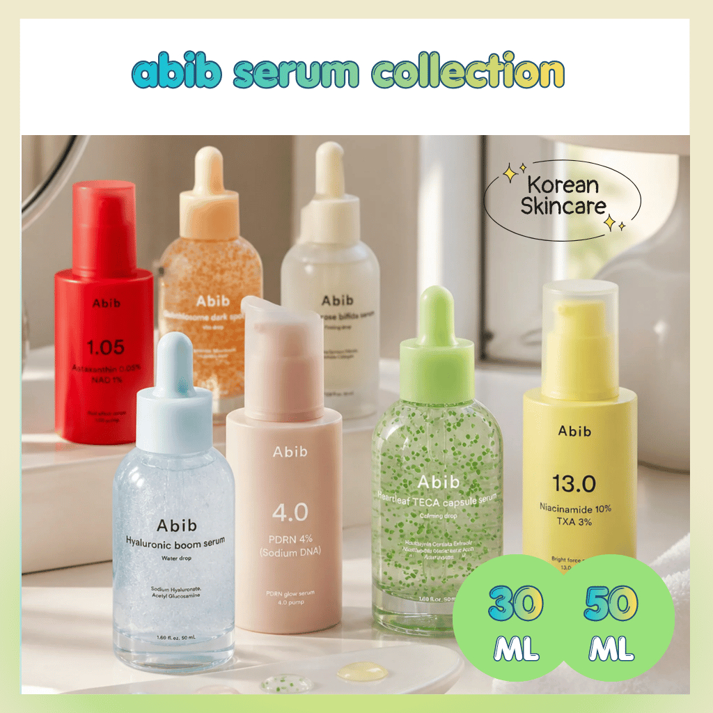Bộ sưu tập serum abib pdrn phát sáng hiệu ứng đỏ lực sáng hyaluronic lá tim phục sinh thực vật gluta