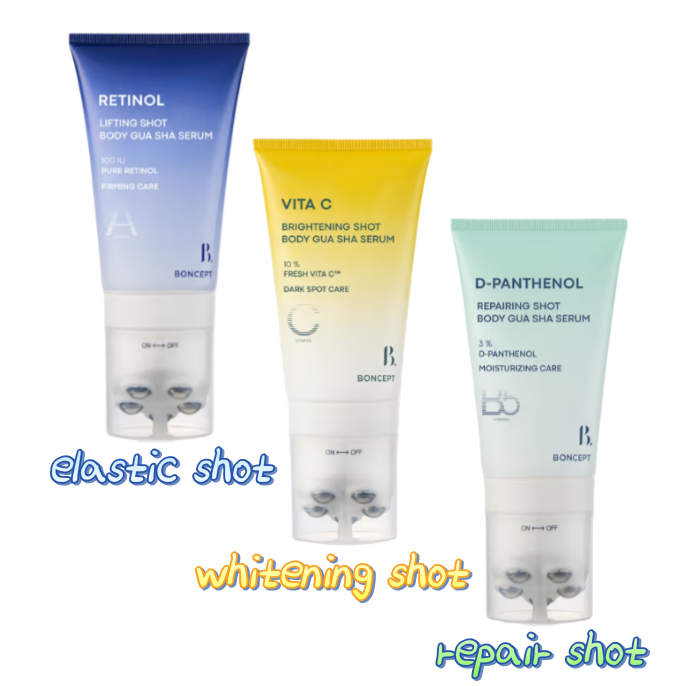 Boncept Body Gua Sha Serum 100 ml [Retinol Elastic Shot + Whitening Shot + D- Panthenol Repair Shot]