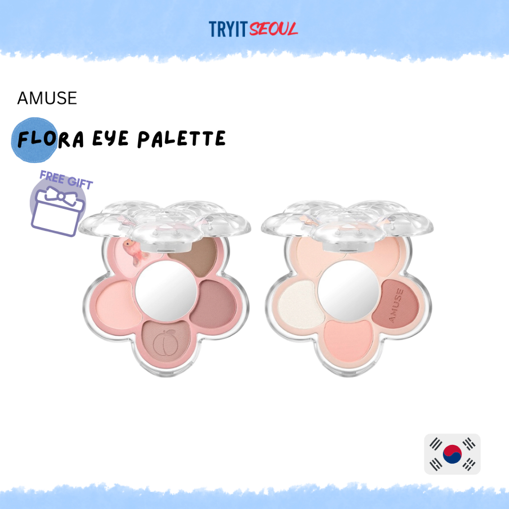 [AMUSE] Bảng màu mắt Flora Flora Eye Palette (6 tùy chọn) (Phiên bản Monchhichi) | Trang điểm Hàn Qu