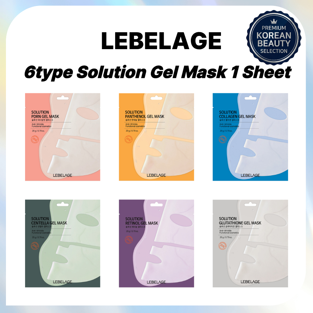 [LEBELAGE] Solution Gel Mask 20g 6 Loại Mặt nạ Hydrogel Hàn Quốc PDRN Panthenol Collagen Centella Re