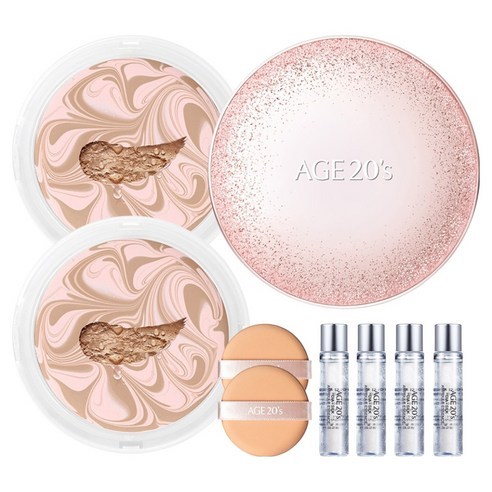 [K-BEAUTY] AGE20'S Essence Cover Pact Sparkle Edition Pink Beige No.21 Glow Cushion 1 Case + 2 Refil