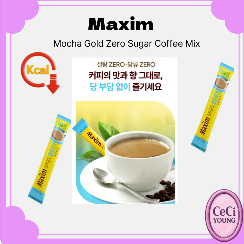Maxim Mocha Gold Zero Sugar Coffee Mix Hàn Quốc Cà phê hòa tan không đường K-Coffee