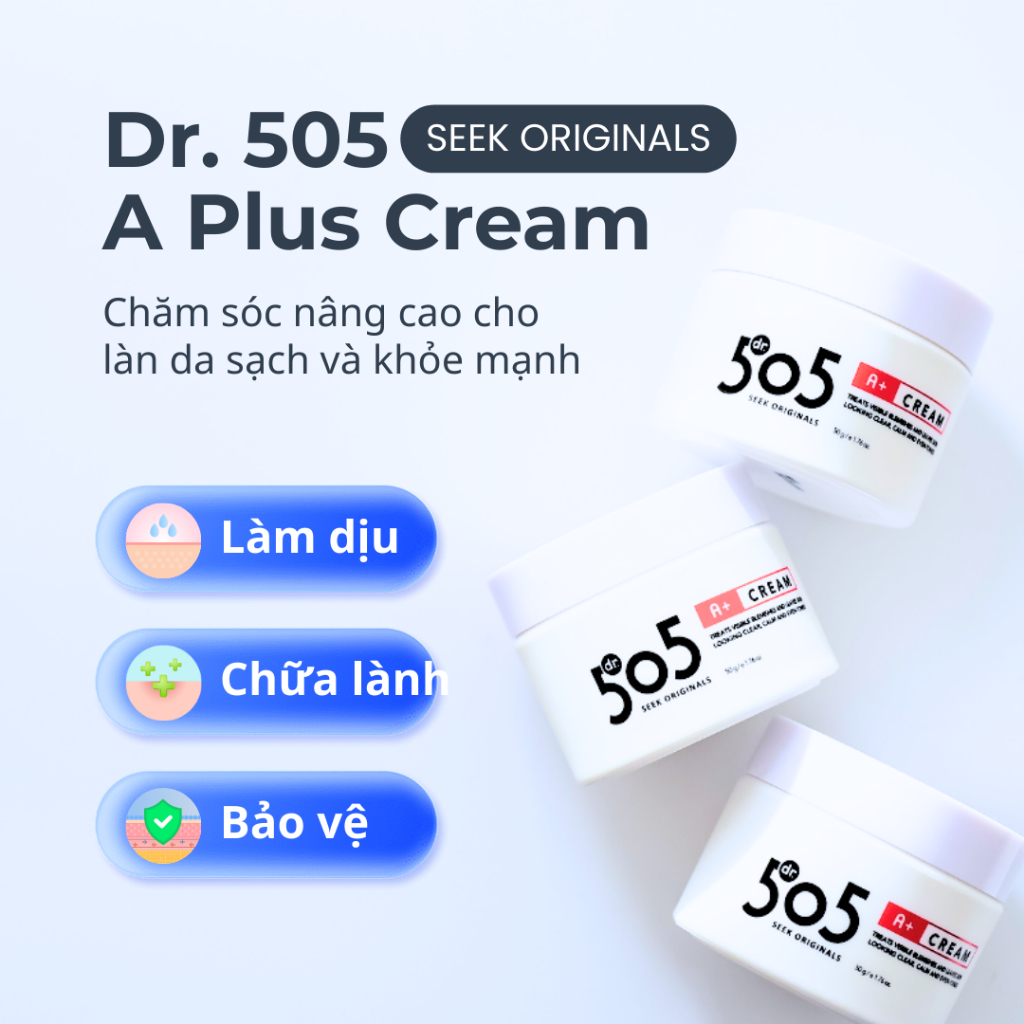 Kem Dr.505 A Plus 50ml | Kem chăm sóc mụn chức năng với Axit Salicylic, Cây trà & Niacinamide