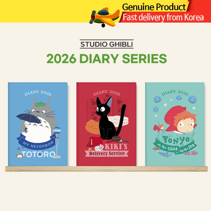 Sổ Tay 2026 B6 Chủ Đề Studio Ghibli – Kiki’s Delivery Service / Ponyo / Totoro Phong Cách Hàn Quốc