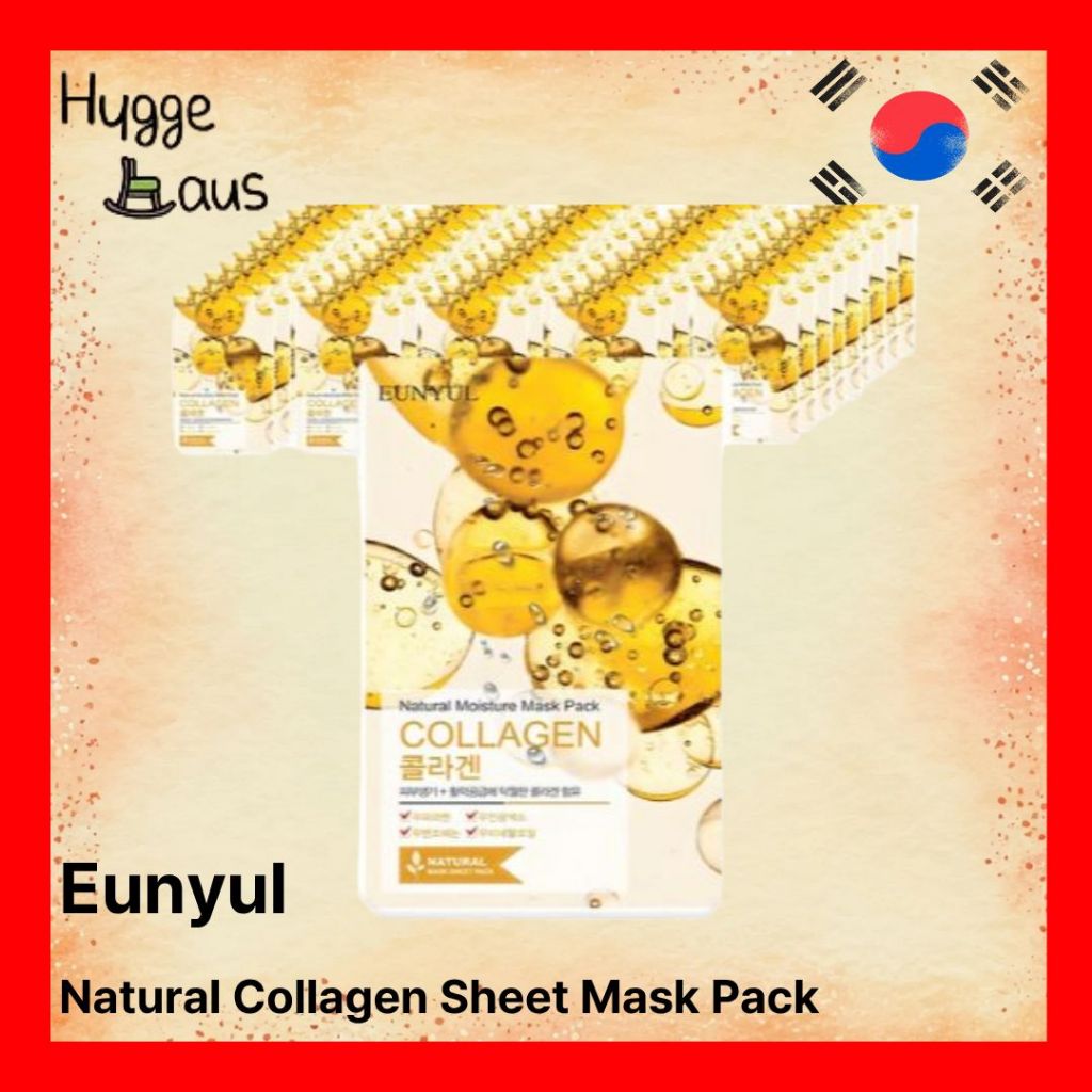 Eunyul Natural Collagen Sheet Mask Pack 22 ml × 50 tờ – Chăm sóc độ ẩm & đàn hồi / Mọi loại da