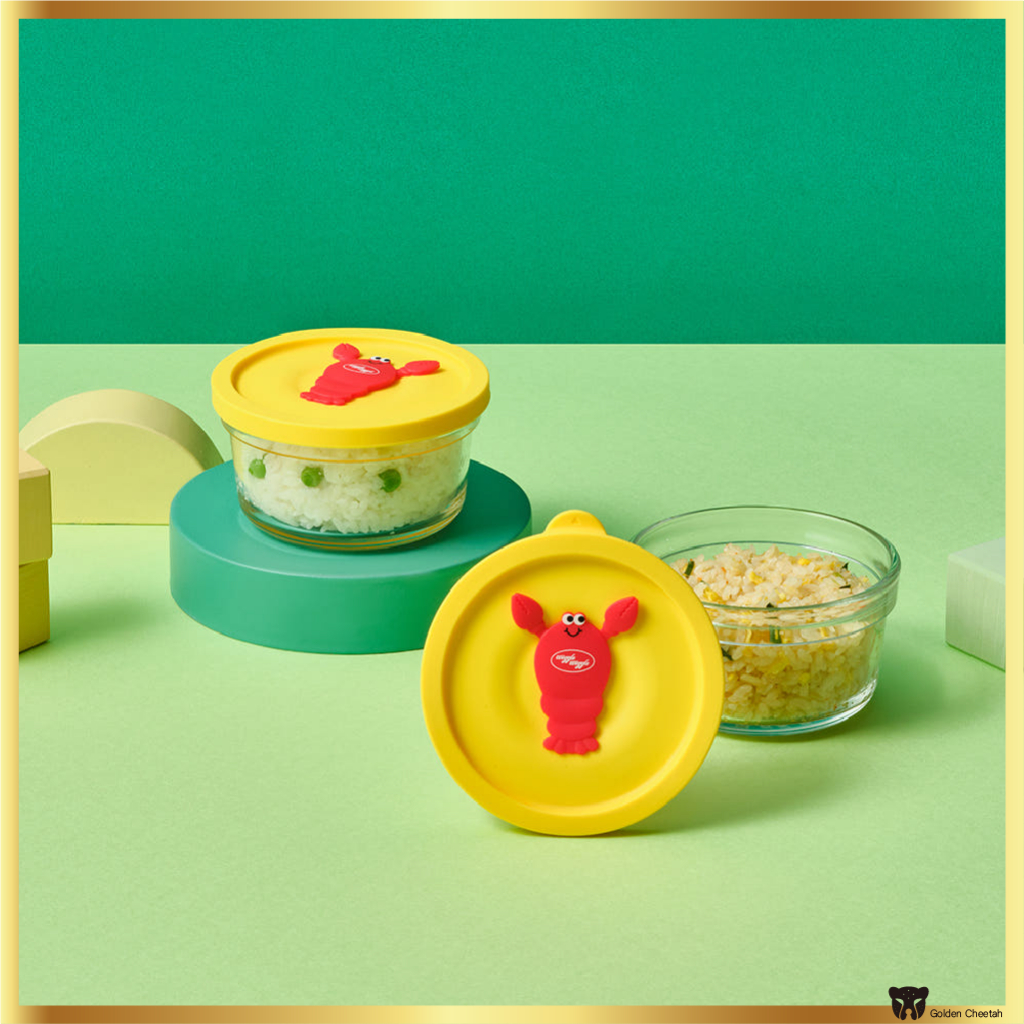 GLASSLOCK X Wiggle Wiggle Hộp đựng thực phẩm có nắp silicon Nồi cơm điện an toàn cho lò vi sóng Thiế