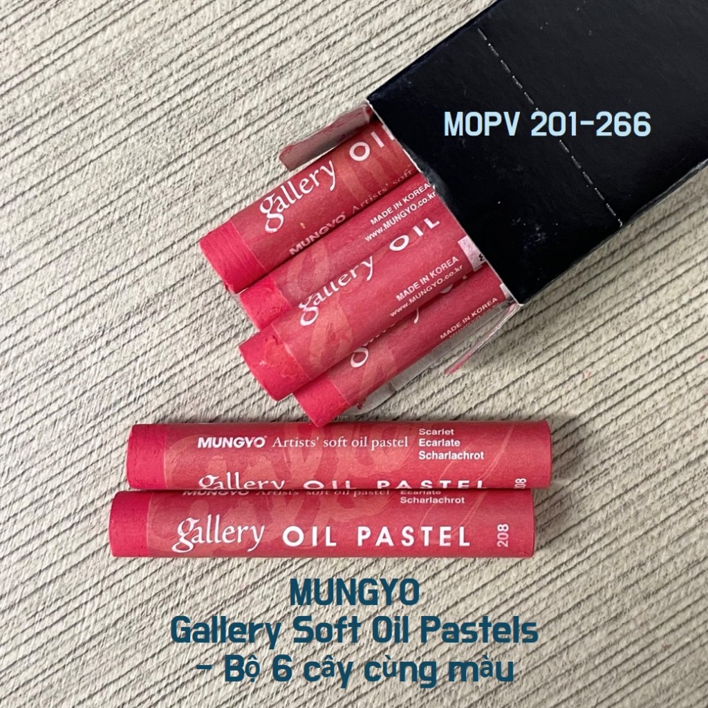 [MOPV 201-266. Bộ 6 Màu Cùng Màu] MUNGYO Gallery Soft Oil Pastel (Chuyên Nghiệp) Nhiều Màu Có Sẵn