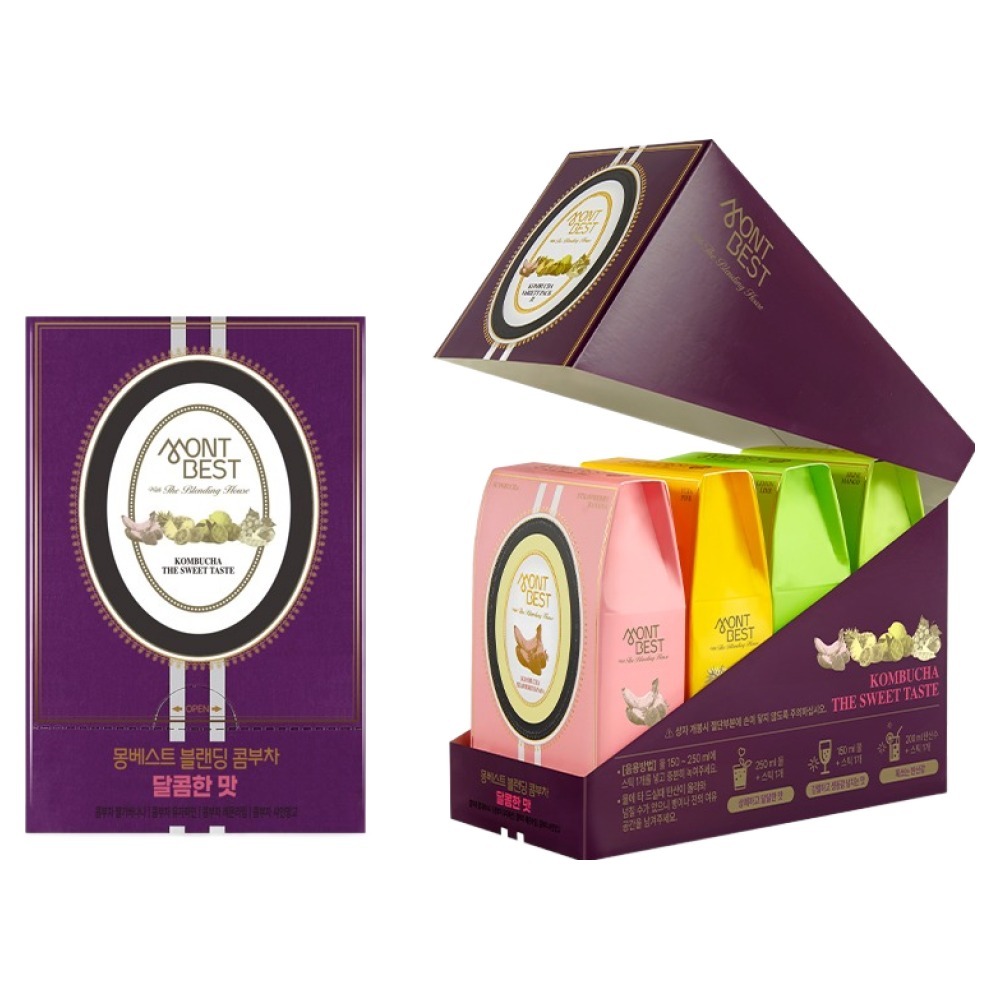 Mont Best Kombucha Stick 5g x 10 Que Dâu Chuối Yuja Dứa Shine Muscat Xoài chanh chanh chanh Hàn Quốc