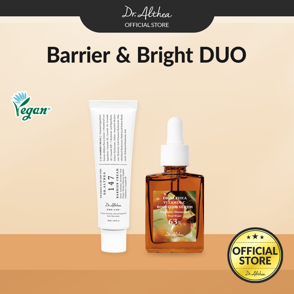 Dr.Althea Barrier & DUO Sáng | 147 Barrier Cream 50ml + Vitamin C Boosting Serum 30ml