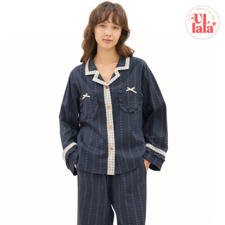   MALL CHÍNH HÃNG   25254WPLLN  ULLALA PAJAMAS Neju Set bộ đồ ngủ nữ tay dài đồ mặc nhà Freesize 