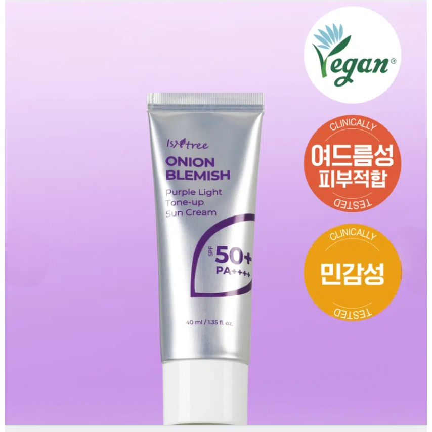 [ISNTREE] Kem chống nắng Onion Blemish Purple Light Tone-Up SPF50 + PA + + + 40ml Kem chống nắng chố