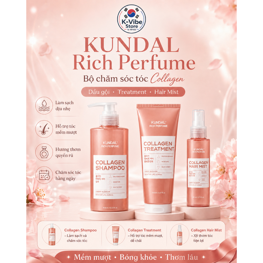 Bộ chăm sóc tóc Collagen KUNDAL