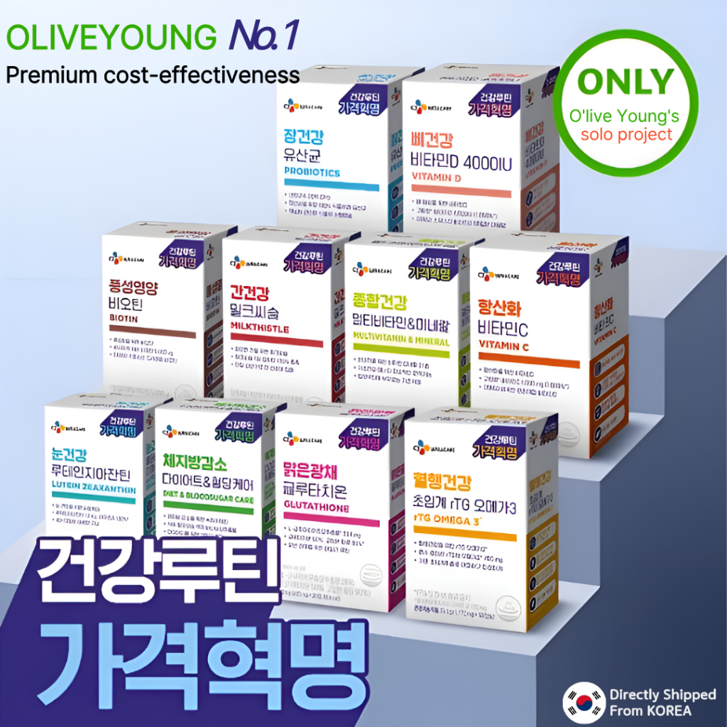 [OLIVEYOUNG No.1 CJ WELLCARE] SERIES/ Probiotics SỨC KHỎEㅣVitamin tổng hợp & Khoáng chấtㅣ rTG Omega-