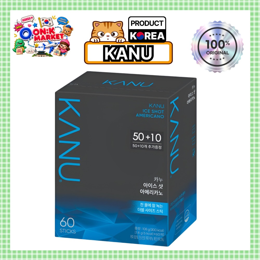 KANU Ice Shot Americano / 60 que / Cà phê hòa tan Hàn Quốc / Cà phê đá Americano Mix
