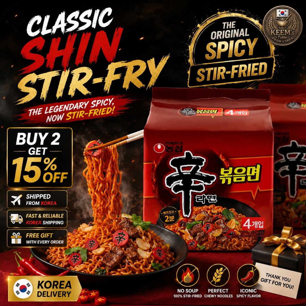 [Hot Hit] Mì Xào Shin Nongshim Shin Ramyun Stir-fried K-Food Classic Spicy Fire Noodle Bestseller Ti