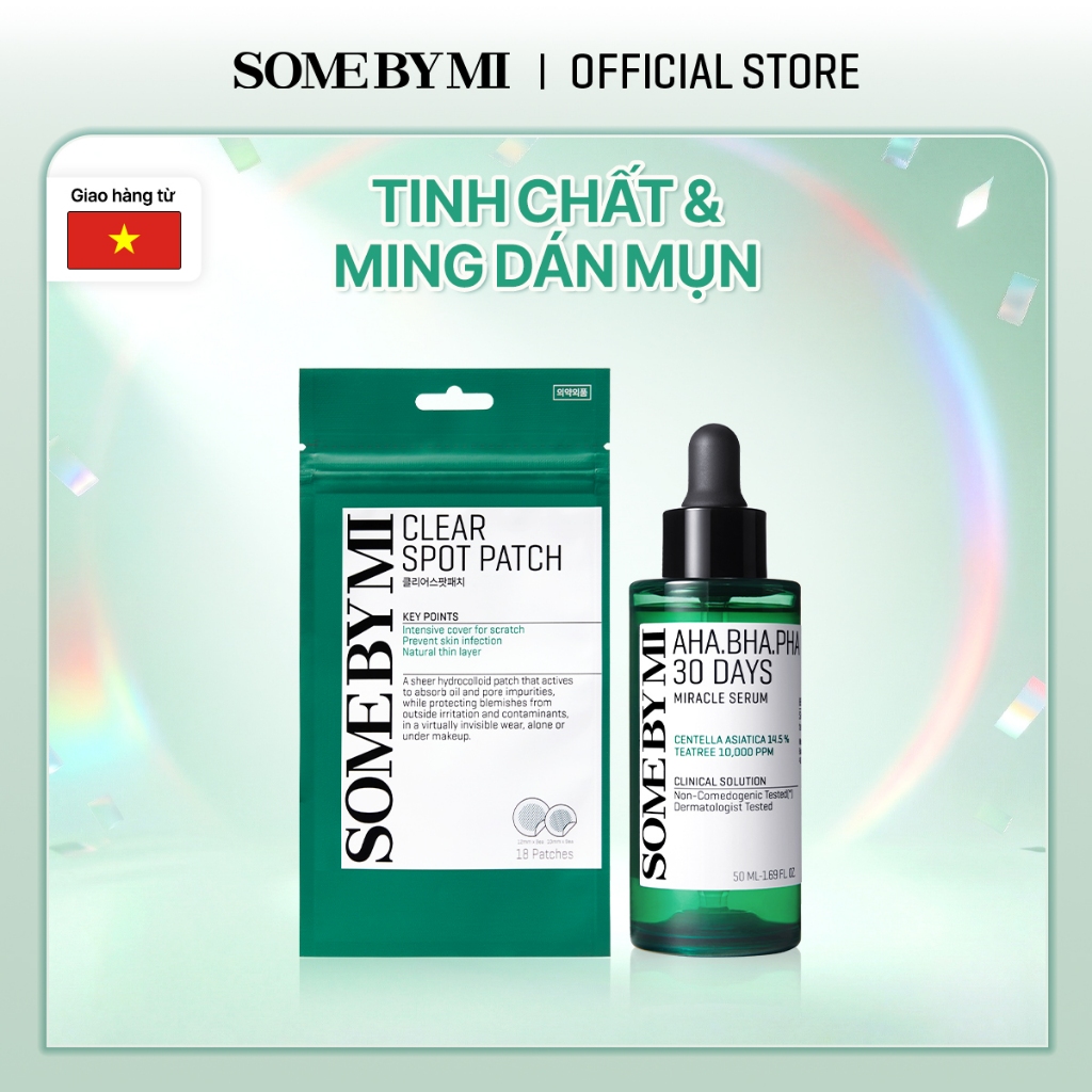Bộ serum và miếng dán mụn SOMEBYMI AHA-BHA-PHA 30 Days Miracle 50ml