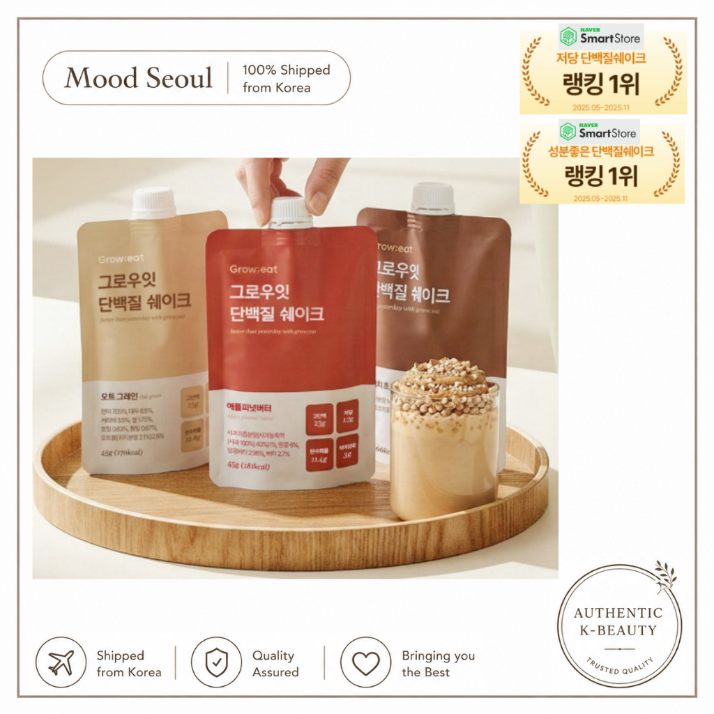 [Groweat] Protein Lắc Túi Ít Đường Protein Cao Thay Thế Bữa Ăn ISP WPI Protein Uống Hàn Quốc Protein