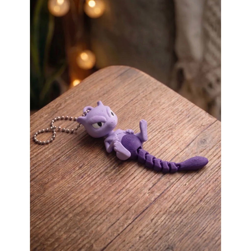 Móc Khóa, charm gắn dép Bé Mewtwo Lắc Đuôi ⚡💜 - Flexi Mewtwo Phantom