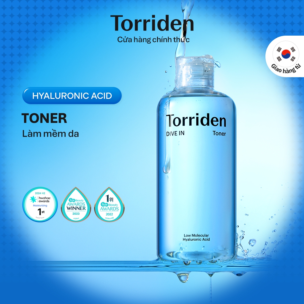 [Torriden Chính hãng] Toner DIVE IN chứa Hyaluronic Acid, 300ml, Toner