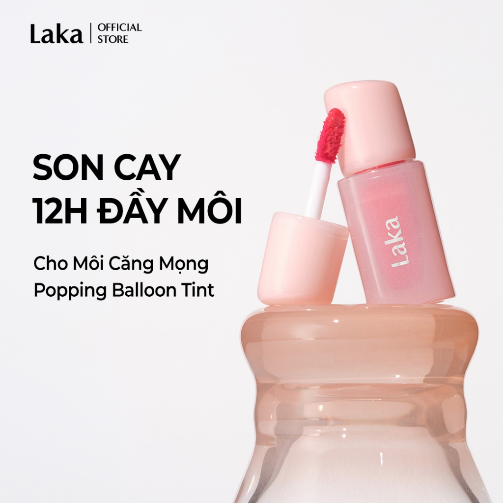 [Laka Official] Son MINI tint bóng CAY Hàn Quốc – Lì nhẹ, bóng đẹp, the môi độc đáo LAKA Popping Bal