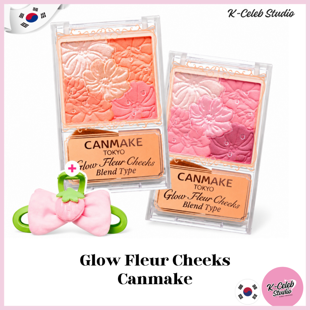Canmake Glow Fleur Cheeks Blend Type + Kẹp tóc 2 màu