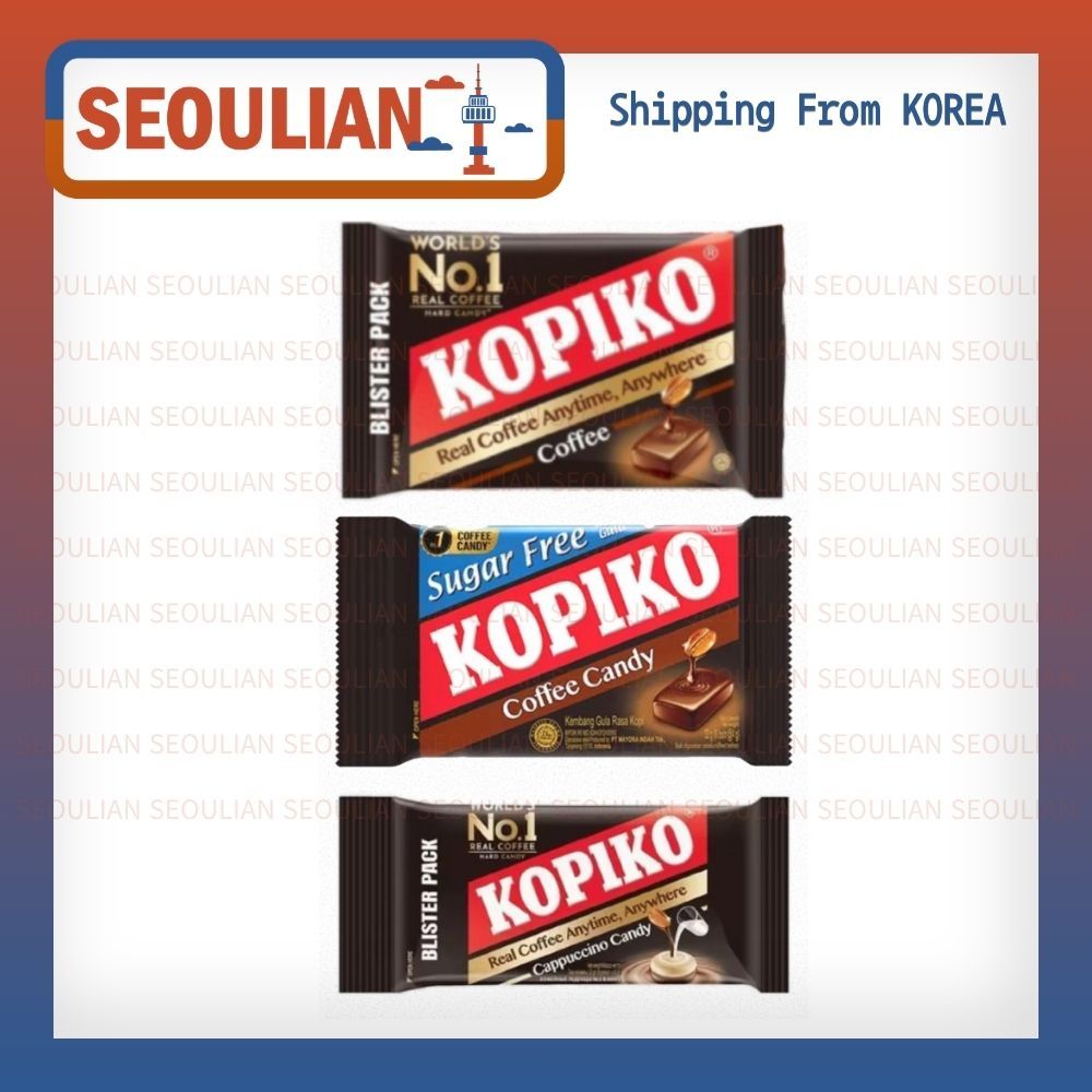 [KOPIKO] Kẹo Cà Phê - Cà Phê / Cappuccino / Không Đường (Gói Vỉ)