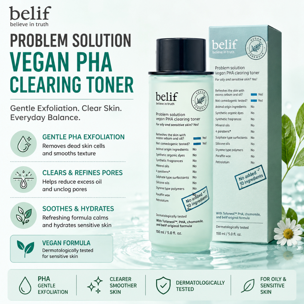 [Belif] Problem Solution Vegan PHA Clearing Toner 150 mL / K-BEAUTY