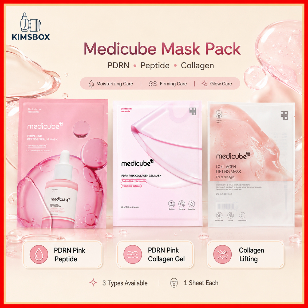 Medicube PDRN Pink Peptide / Gel Collagen PDRN / Mặt nạ nâng Collagen 1 Tấm Mặt nạ chăm sóc da Hàn Q