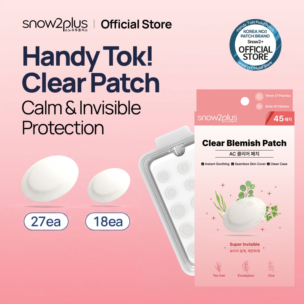 [Snow2plus CHÍNH THỨC] Tok tiện dụng! Miếng dán trong suốt / Miếng dán phục hồi làm trắng mụn trứng cá / Gói chăm sóc mụn trứng cá Hàn Quốc / Miếng dán mụn trứng cá (45)