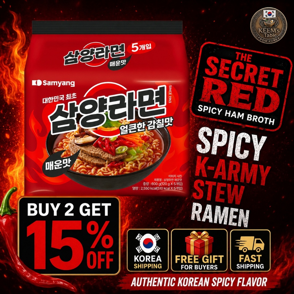 [Hot Hit] Mì Samyang Đỏ Spicy Red Edition K-Food Deep Ham Broth Army Stew Noodle Bestseller TikTok V