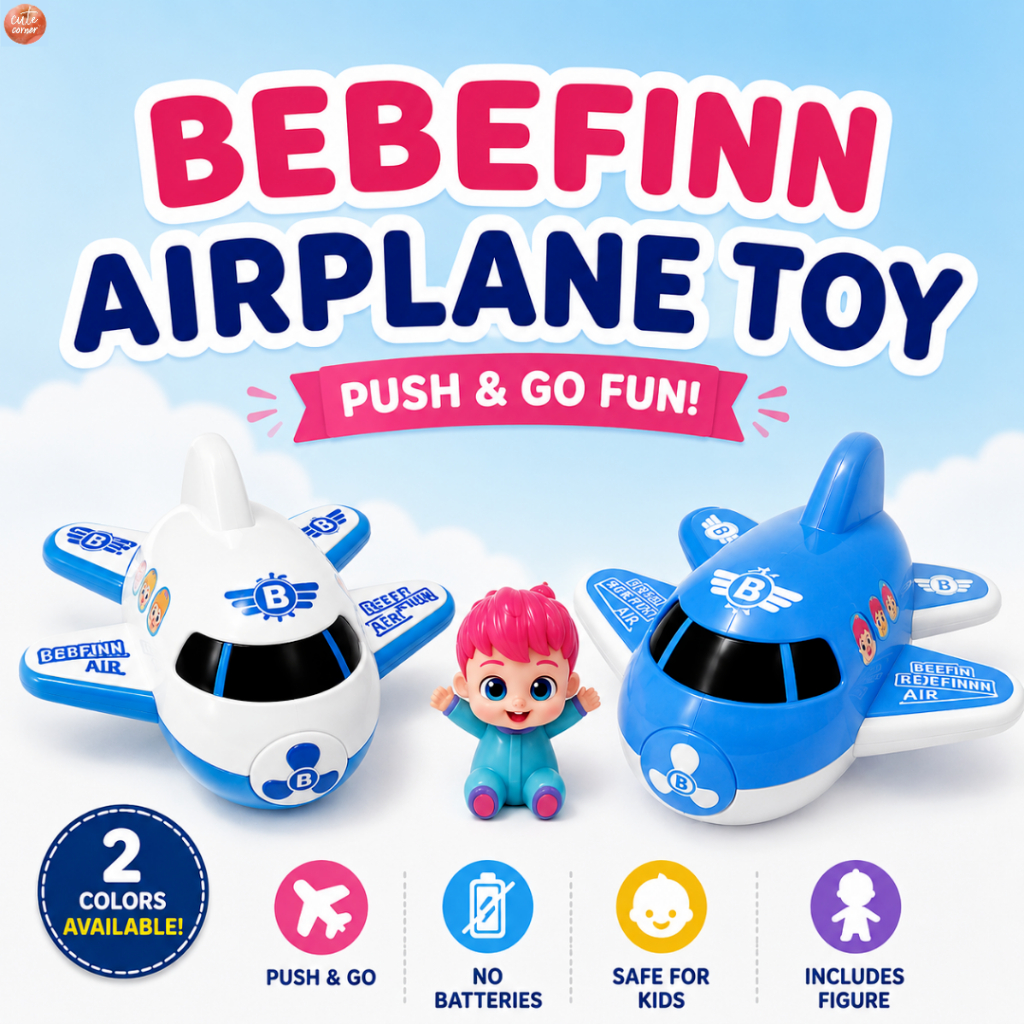 Đồ chơi máy bay ma sát Bebefinn Push & Go