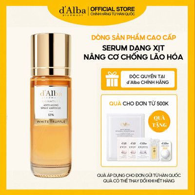 [d'Alba Official] Dòng cao cấp Ampoule dạng xịt 12̀̀̀% nâng cơ chống lão hóa d'Alba Signature Ampoule 12% 60ml