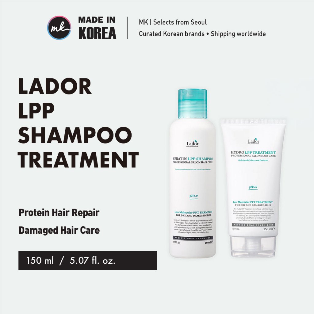 [LADOR] Dầu Gội Keratin LPP & Kem Ủ Hydro LPP 150ml | Phục Hồi Protein | Dưỡng Tóc Hư Tổn
