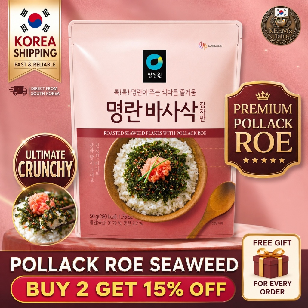 [Hot Hit] Rong Biển Rắc Cơm Trứng Cá Tuyết Chungjungone Pollack Roe Seaweed Flakes Gimjaban Bestsell