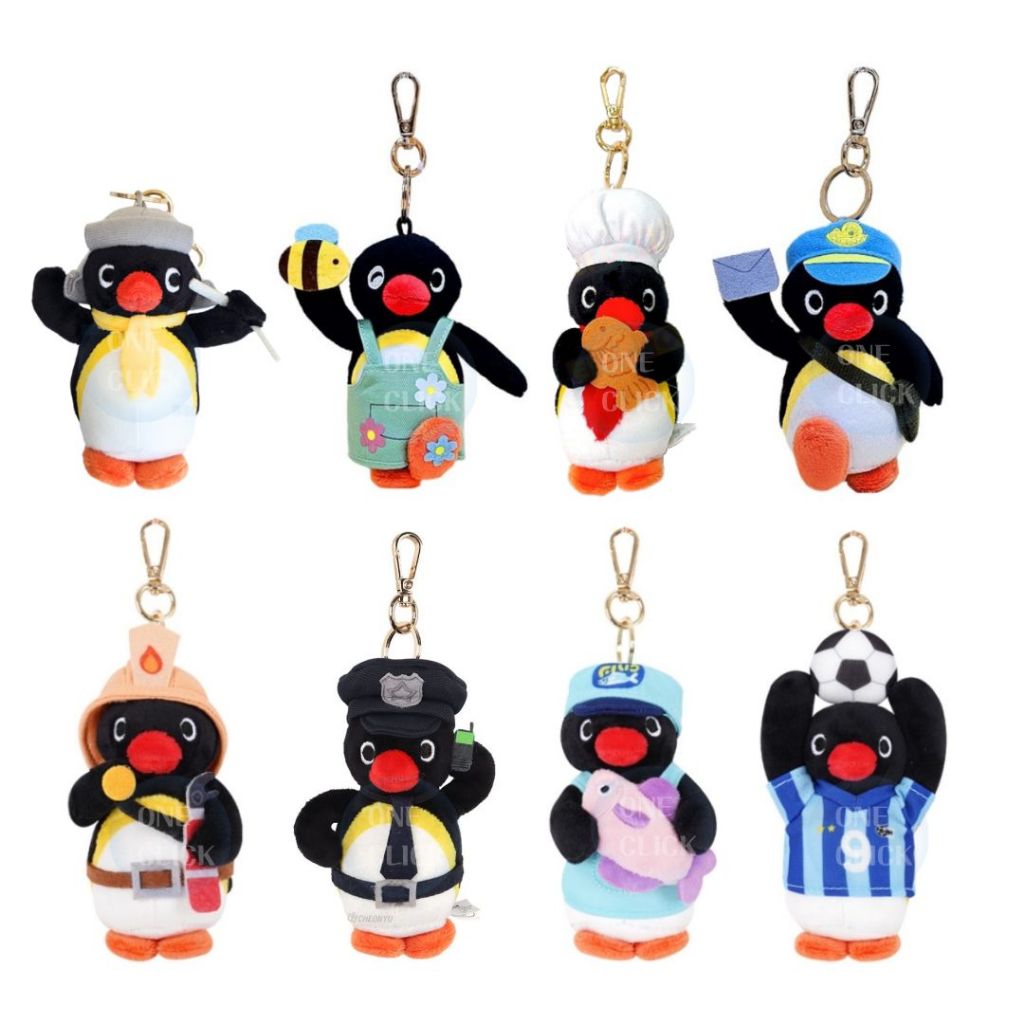 Pingu In the City Series Penguin Fleece Key Ring 10cm Móc Khóa Móc Khóa Gấu Bông Phụ Kiện Treo Túi