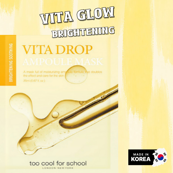 TOO COOL FOR SCHOOL [Quá ngầu khi đi học] Mặt nạ Vita Drop Ampoule 20ml x 6 chiếc | Mặt nạ tấm Hàn Q