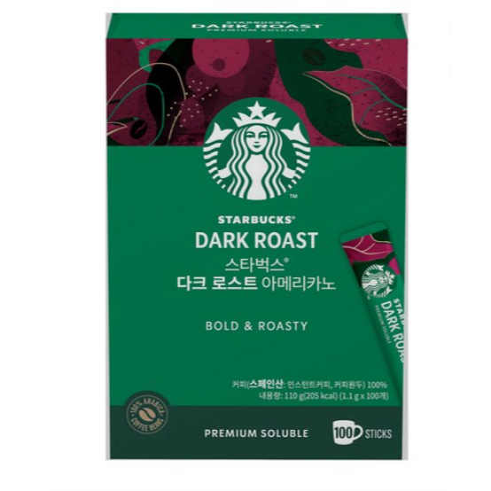 Cà phê cao cấp Starbucks Dark Roast Americano 100 que