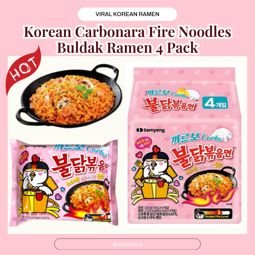 Mì lửa Carbonara Hàn Quốc Buldak Ramen 4 gói