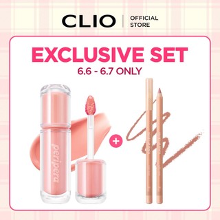 [6.6 ƯU ĐÃI] Combo_Son tint Peripera Mood Glowy Tint + Chì kẻ môi Clio Lip Velvet Pencil
