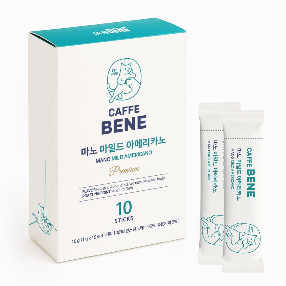 [K-FOOD] Bộ cà phê Mini Stick Caffe Bene Mano Mild Americano (1g x 50 chiếc)
