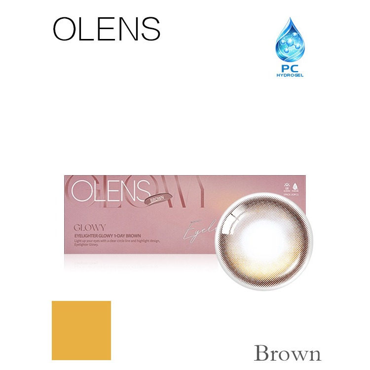 OLENS EYELIGHTER GLOWY Brown 1Day 20P Ống kính tiếp xúc