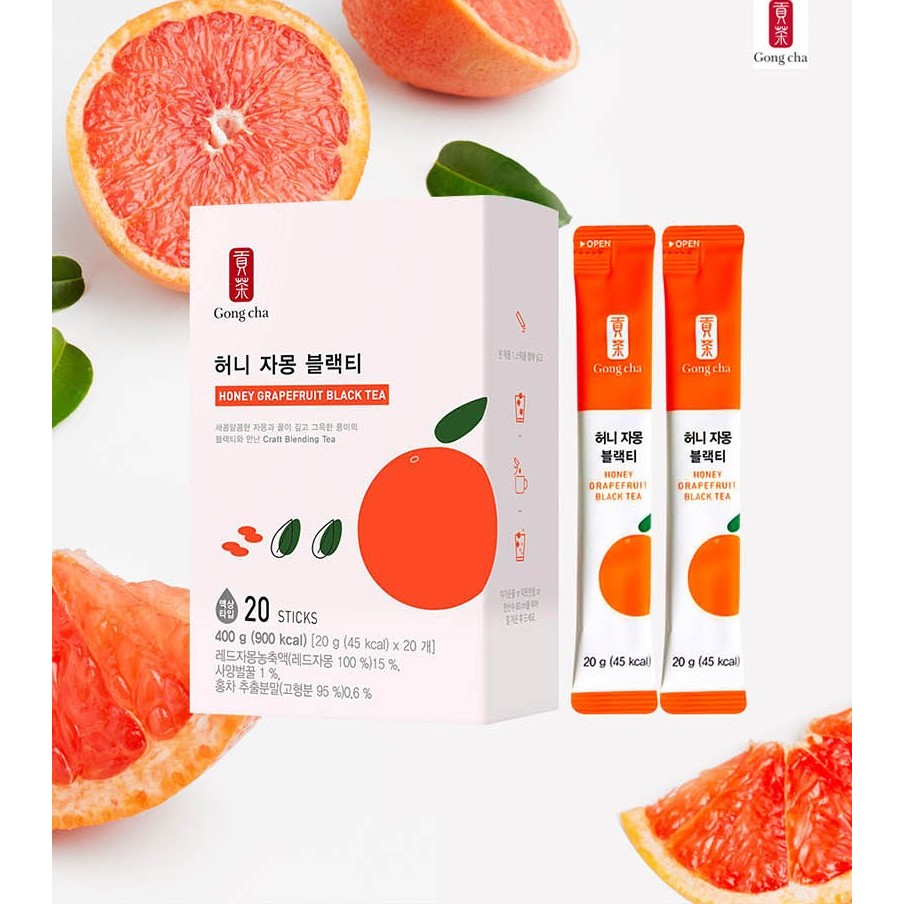 [K-FOOD] Gongcha Mật Ong Bưởi Trà Đen Pha Trà Dính Nhà Cafe (2g x 20 Cái)