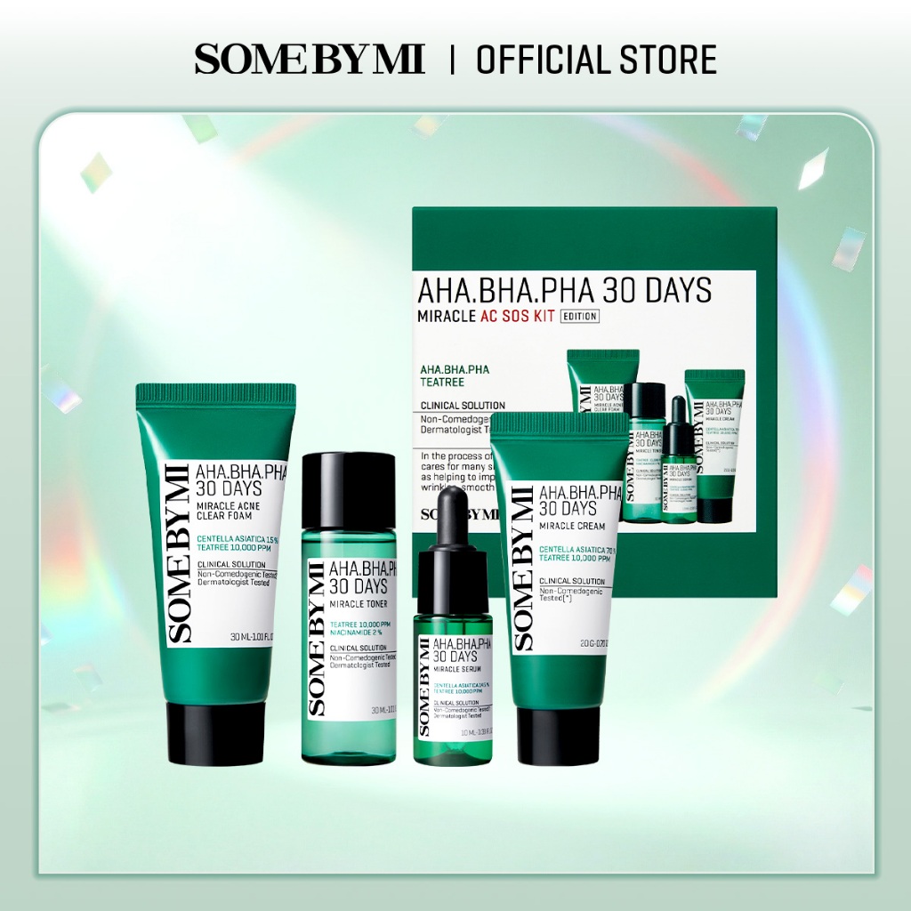 [SOMEBYMI] Bộ 4 sản phẩm minisize chuyên sâu Some By Mi AHA-BHA-PHA 30 Days Miracle AC SOS Kit