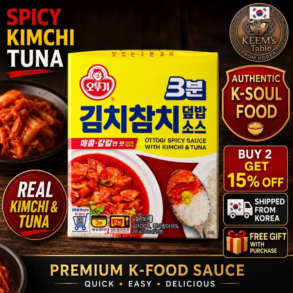 [Hot Hit] Sốt Trộn Cơm Cá Ngừ Kim Chi Ottogi 3 Minute Spicy Kimchi Tuna Rice Topping Sauce Bestselle