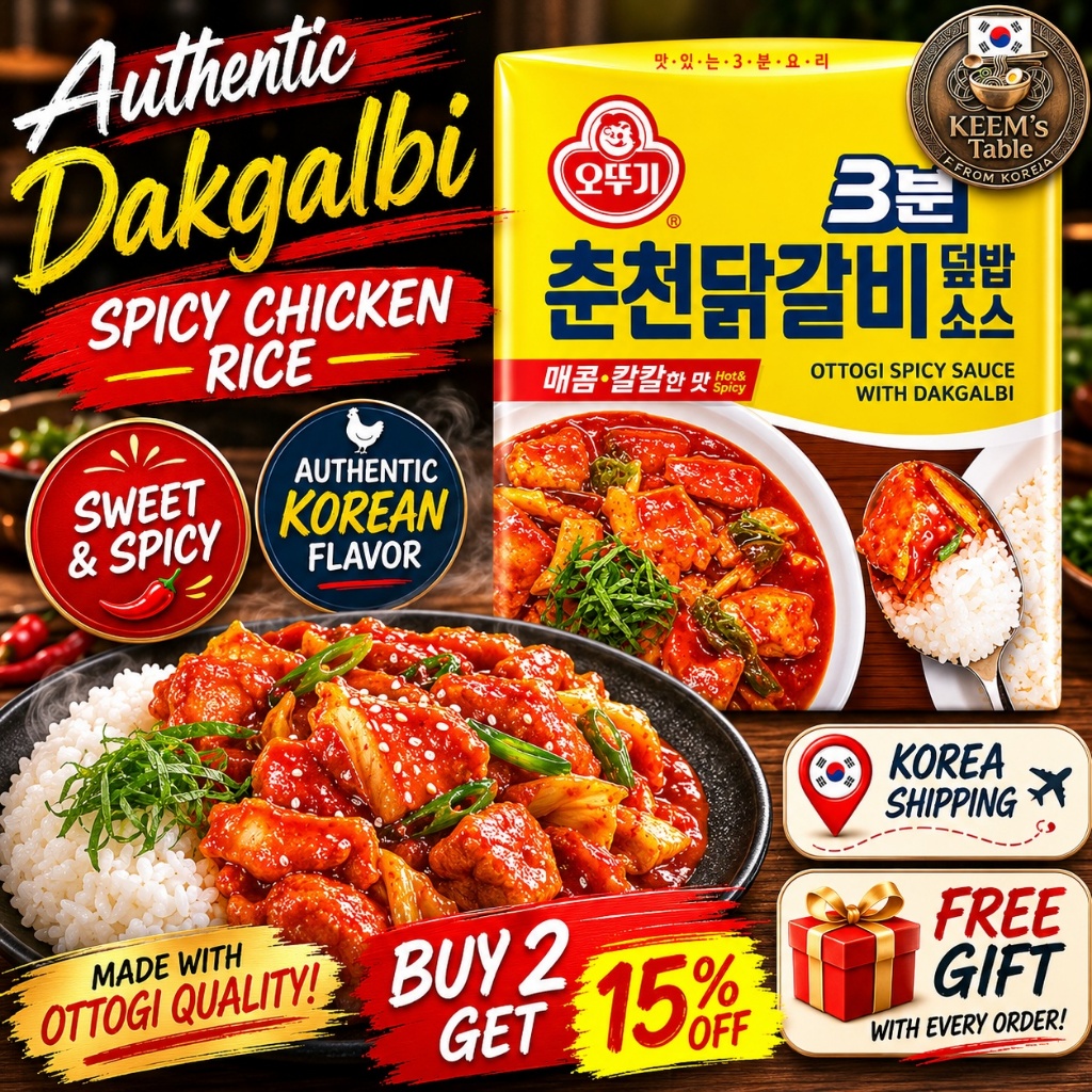 [Hot Hit] Sốt Gà Cay Chuncheon Ottogi 3 Minute Dakgalbi Spicy Chicken Rice Topping Sauce Bestseller 