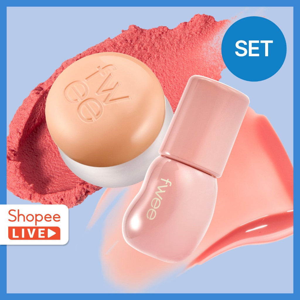 [fwee_VN Live] [SET] Son bùn Pudding Pot Môi&Má + Son Bóng 3D Voluming Gloss